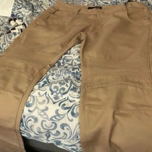 Khaki moto jeans